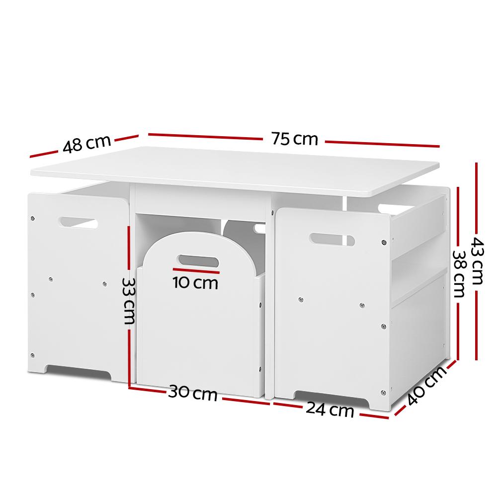 Keezi Kids Multi-function Table and Chair Set with hidden storage box, featuring eco-friendly materials and a stylish design.